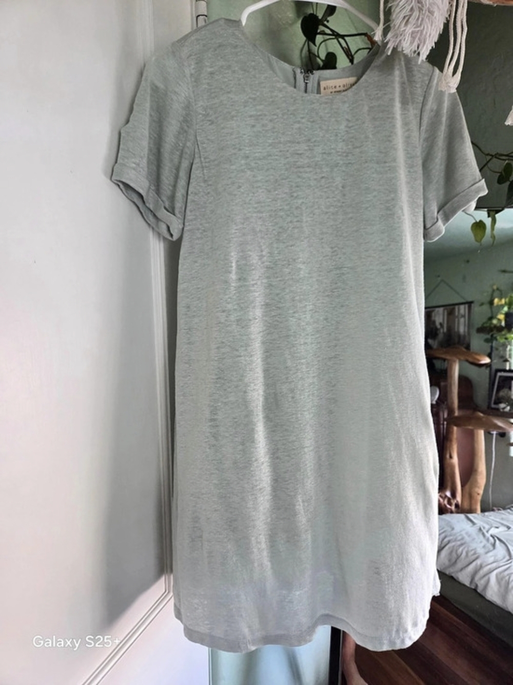 Alice + Olivia Green Mini Tshirt Dress Like New
